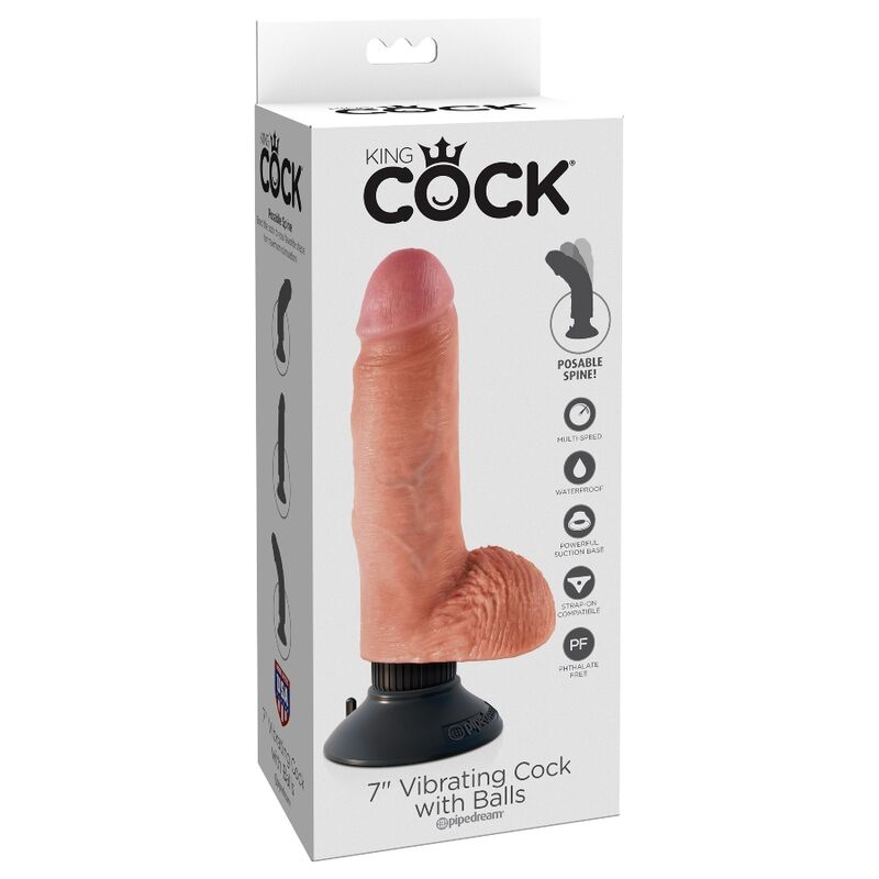 KING COCK - DILDO VIBRADOR CON TESTÍCULOS 17.78 CM NATURAL 8 KING COCK - DILDO VIBRADOR CON TESTÍCULOS 17.78 CM NATURAL - Imagen 8