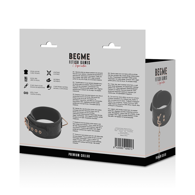 BEGME - BLACK EDITION COLLAR CUERO VEGANO CON FORRO DE NEOPRENO 8 BEGME - BLACK EDITION COLLAR CUERO VEGANO CON FORRO DE NEOPRENO - Imagen 8