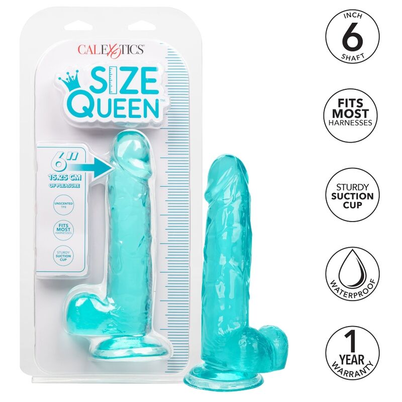 CALEXOTICS - SIZE QUEEN DILDO AZUL 15.3 CM 6 CALEXOTICS - SIZE QUEEN DILDO AZUL 15.3 CM - Imagen 6