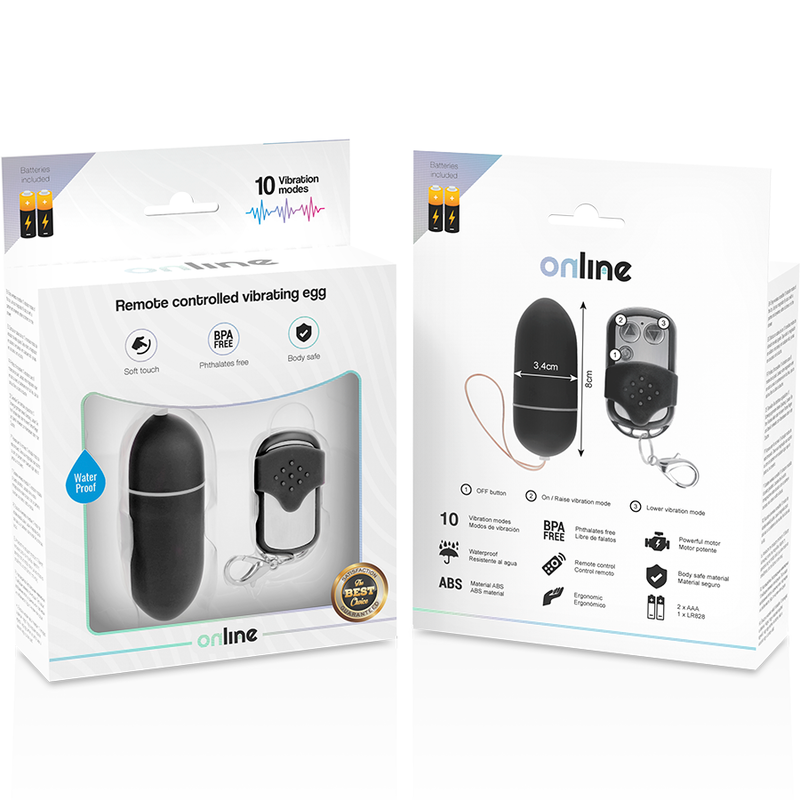 ONLINE - HUEVO VIBRADOR CONTROL REMOTO L NEGRO 3 ONLINE - HUEVO VIBRADOR CONTROL REMOTO L NEGRO - Imagen 3