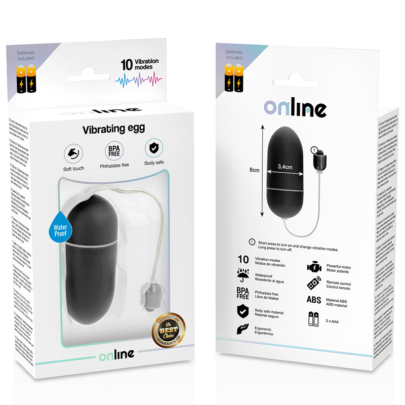 ONLINE - HUEVO VIBRADOR WATERPROOF NEGRO 3 ONLINE - HUEVO VIBRADOR WATERPROOF NEGRO - Imagen 3