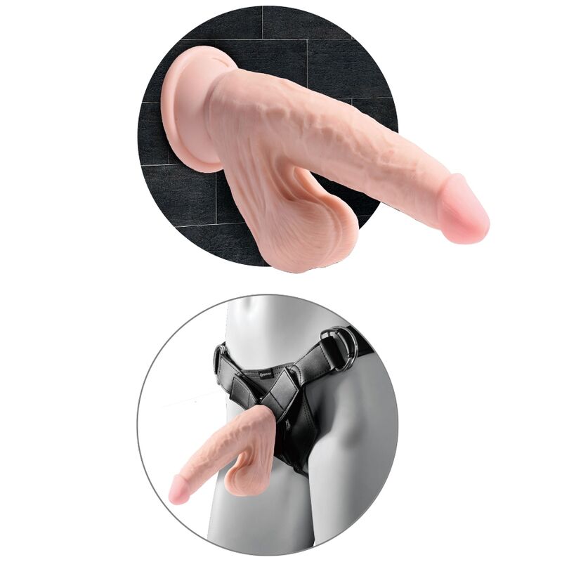 KING COCK - PLUS 3D DILDO SWINGING BALLS 15.2 CM NATURAL 3 KING COCK - PLUS 3D DILDO SWINGING BALLS 15.2 CM NATURAL - Imagen 3