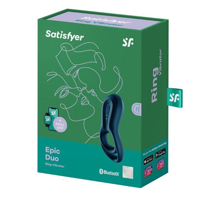 SATISFYER - EPIC DUO ANILLO VIBRADOR APP AZUL 2 SATISFYER - EPIC DUO ANILLO VIBRADOR APP AZUL - Imagen 2