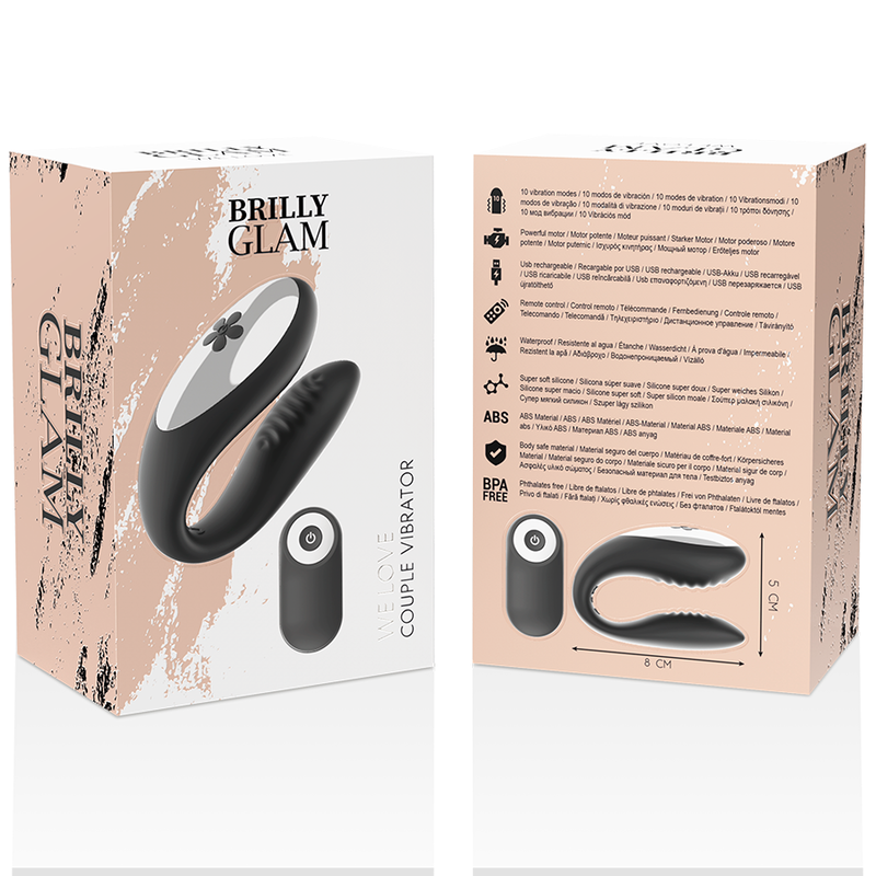 BRILLY GLAM - WE LOVE VIBRADOR PARA PAREJAS CONTROL REMOTO NEGRO 8 BRILLY GLAM - WE LOVE VIBRADOR PARA PAREJAS CONTROL REMOTO NEGRO - Imagen 8