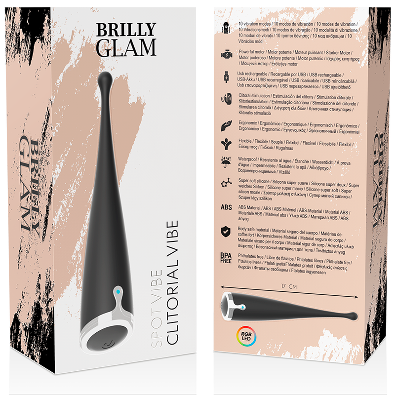 BRILLY GLAM - SPOT VIBE VIBRADOR CLITORIAL ORGASMICO SILICONA NEGRO 10 BRILLY GLAM - SPOT VIBE VIBRADOR CLITORIAL ORGASMICO SILICONA NEGRO - Imagen 10