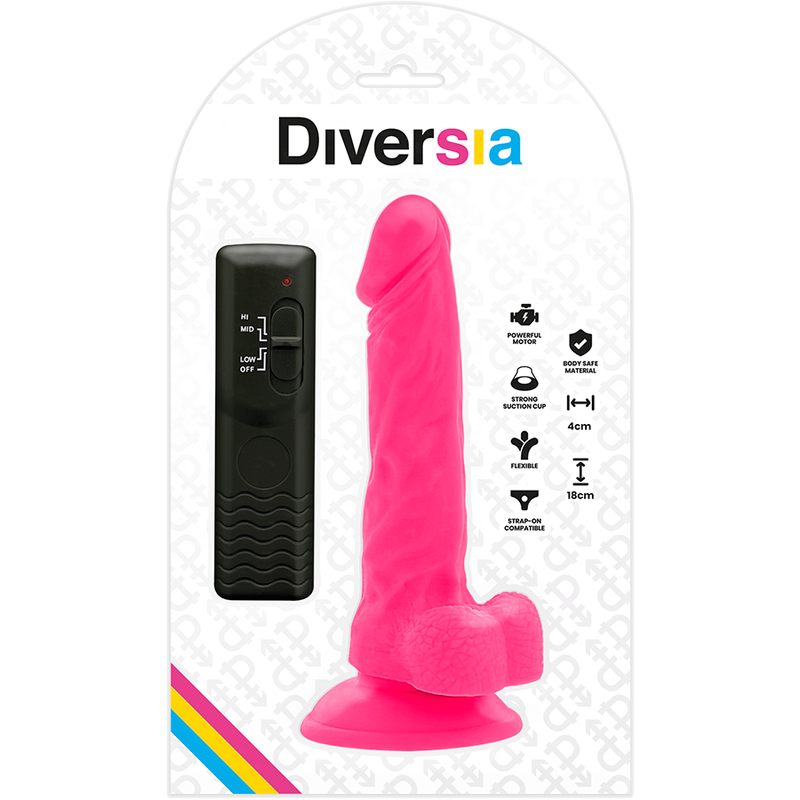 DIVERSIA - DILDO REALÍSTICO FLEXIBLE CON VIBRACIÓN ROSA 18 CM -O- 4 CM 7 DIVERSIA - DILDO REALÍSTICO FLEXIBLE CON VIBRACIÓN ROSA 18 CM -O- 4 CM - Imagen 7