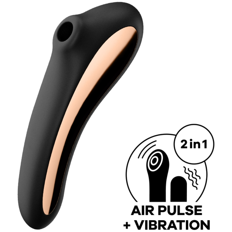 SATISFYER - DUAL KISS ESTIMULADOR CLITORIS NEGRO 2 SATISFYER - DUAL KISS ESTIMULADOR CLITORIS NEGRO - Imagen 2