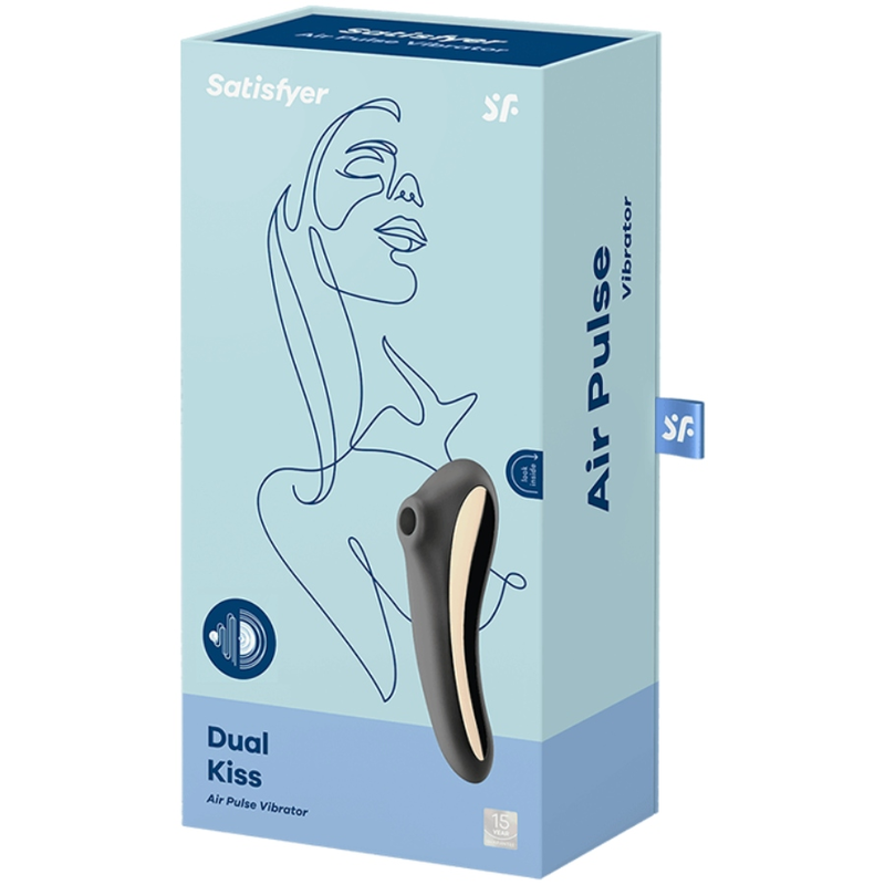 SATISFYER - DUAL KISS ESTIMULADOR CLITORIS NEGRO 4 SATISFYER - DUAL KISS ESTIMULADOR CLITORIS NEGRO - Imagen 4