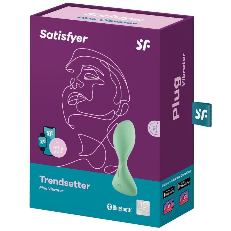 SATISFYER - TRENDSETTER PLUG VIBRADOR APP VERDE 2 SATISFYER - TRENDSETTER PLUG VIBRADOR APP VERDE - Imagen 2