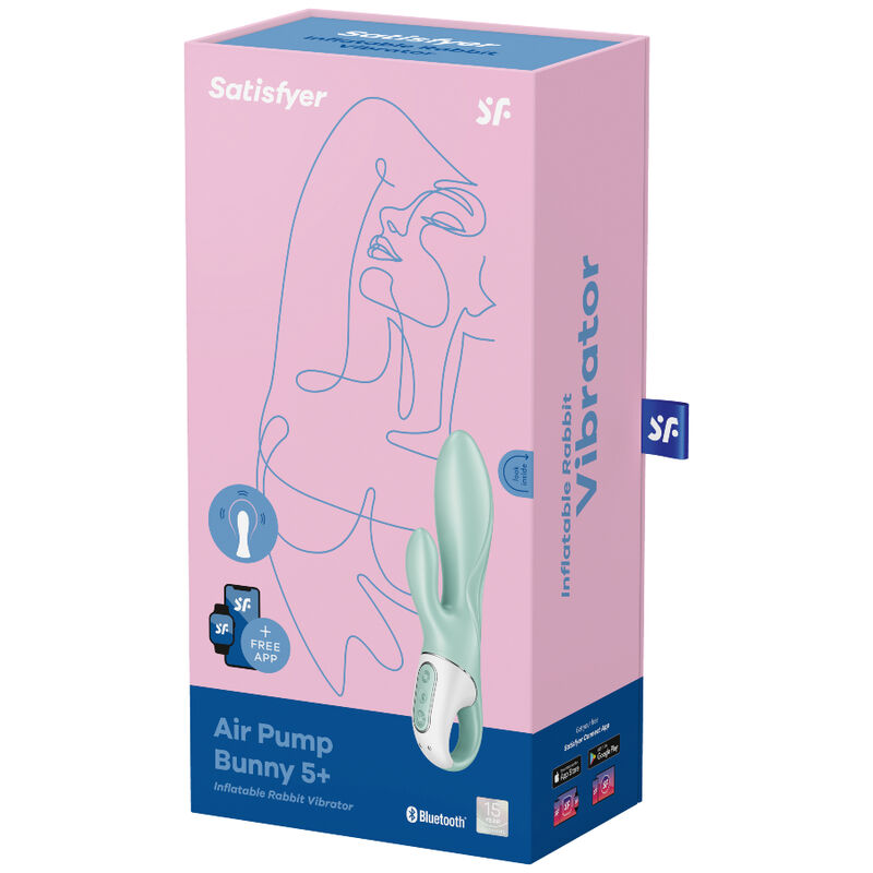 SATISFYER - AIR PUMP BUNNY 5+ VIBRADOR RABBIT INFLABLE APP VERDE 4 SATISFYER - AIR PUMP BUNNY 5+ VIBRADOR RABBIT INFLABLE APP VERDE - Imagen 4