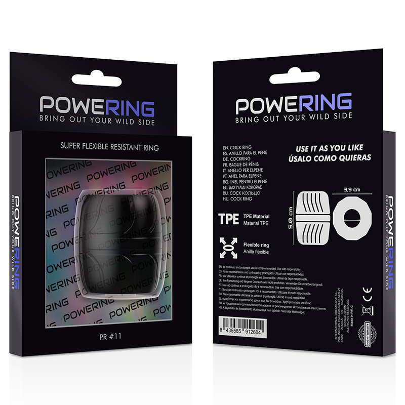 POWERING - SUPER FLEXIBLE Y RESISTENTE ANILLO PENE 5 CM PR11 NEGRO 2 POWERING - SUPER FLEXIBLE Y RESISTENTE ANILLO PENE 5 CM PR11 NEGRO - Imagen 2