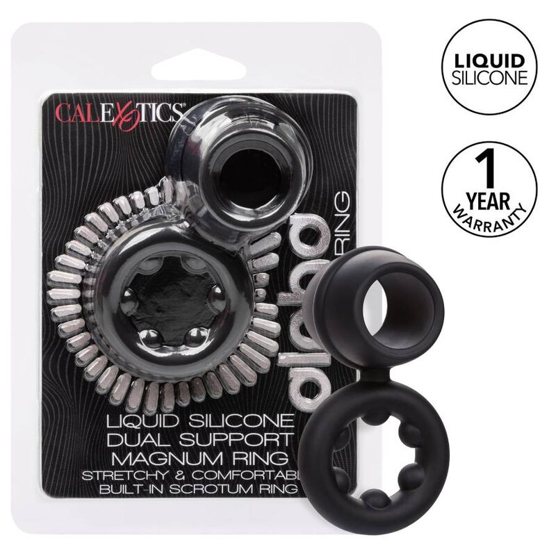 CALEXOTICS - ALPHA DUAL MAGNUM RING NEGRO 2 CALEXOTICS - ALPHA DUAL MAGNUM RING NEGRO - Imagen 2