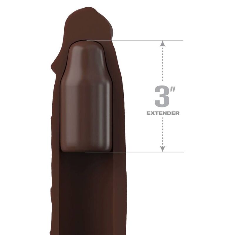 FANTASY X- TENSIONS - PIPEDREAMS SLEEVE 22,86 CM + 7,62 CM PLUG BROWN 2 FANTASY X- TENSIONS - PIPEDREAMS SLEEVE 22,86 CM + 7,62 CM PLUG BROWN - Imagen 2