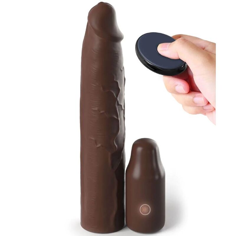 FANTASY X- TENSIONS - PIPEDREAMS SLEEVE 22,86 CM + 7,62 CM PLUG REMOTE BROWN 9 img 134627 efc6e1dc37574660bf3c04ffd740b97e 1