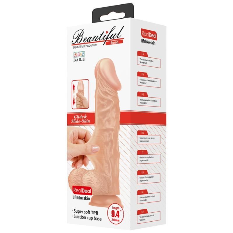 BAILE - BEAUTIFUL ENCOUNTER BURAQ DILDO REALÍSTICO FLEXIBLE 24 CM NATURAL 5 BAILE - BEAUTIFUL ENCOUNTER BURAQ DILDO REALÍSTICO FLEXIBLE 24 CM NATURAL - Imagen 5