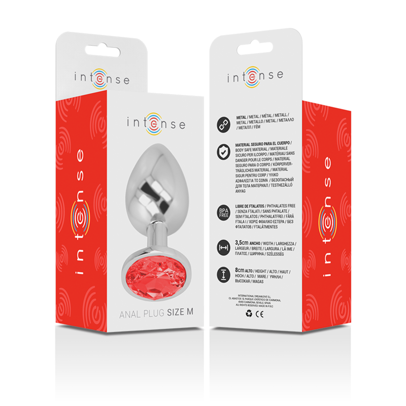 INTENSE - PLUG ANAL METAL CON CRISTAL ROJO TALLA M 5 INTENSE - PLUG ANAL METAL CON CRISTAL ROJO TALLA M - Imagen 5