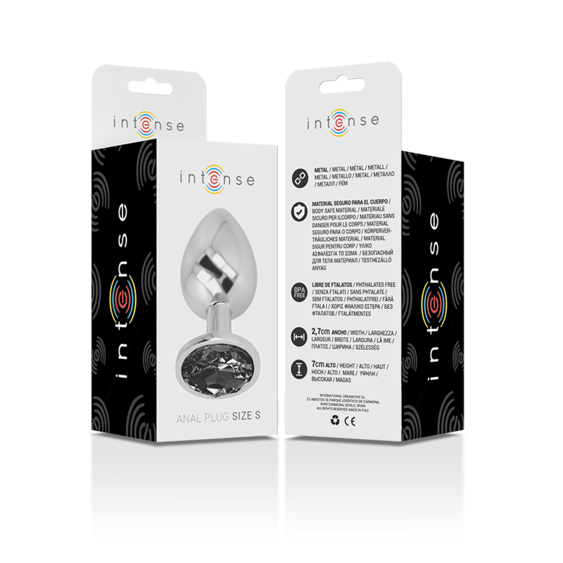 INTENSE - PLUG ANAL METAL ALUMINIO CON CRISTAL NEGRO TALLA S 6 INTENSE - PLUG ANAL METAL ALUMINIO CON CRISTAL NEGRO TALLA S - Imagen 6