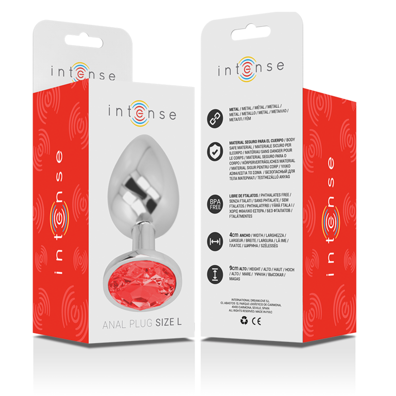 INTENSE - PLUG ANAL METAL ALUMINIO CON CRISTAL ROJO TALLA L 4 INTENSE - PLUG ANAL METAL ALUMINIO CON CRISTAL ROJO TALLA L - Imagen 4