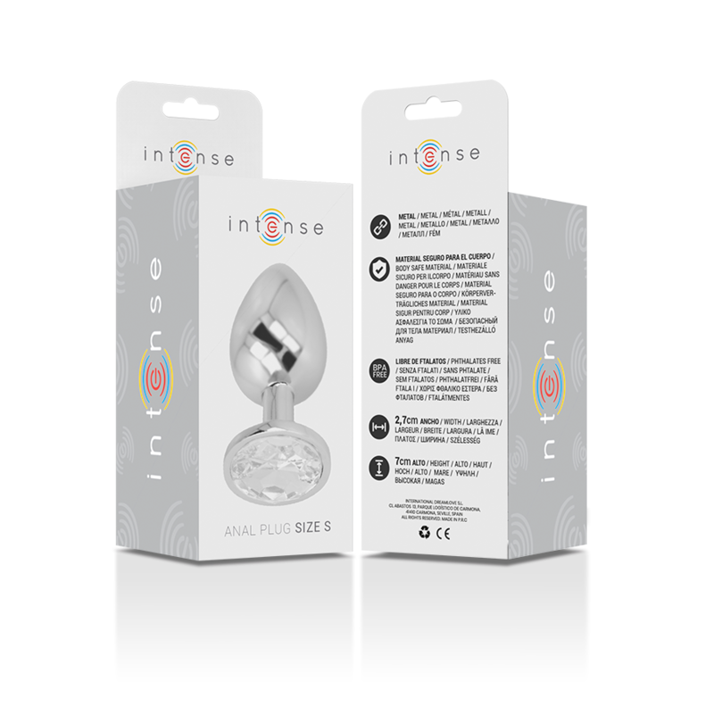 INTENSE - PLUG ANAL METAL ALUMINIO CON CRISTAL PLATA TALLA S 5 INTENSE - PLUG ANAL METAL ALUMINIO CON CRISTAL PLATA TALLA S - Imagen 5