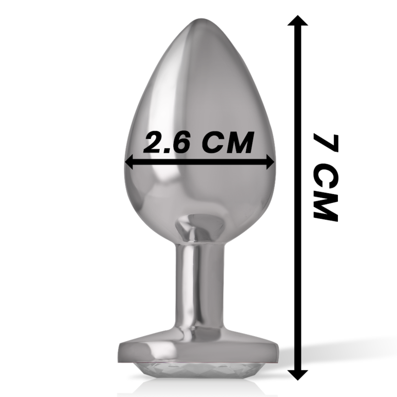 INTENSE - PLUG ANAL METAL ALUMINIO CON CRISTAL PLATA TALLA S 4 INTENSE - PLUG ANAL METAL ALUMINIO CON CRISTAL PLATA TALLA S - Imagen 4