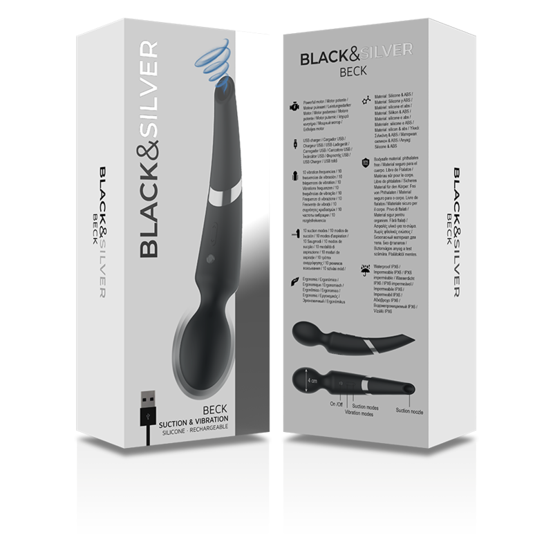 BLACK&SILVER - BECK WAND Y SUCCIONADOR 2 EN 1 SILICONA 6 BLACK&SILVER - BECK WAND Y SUCCIONADOR 2 EN 1 SILICONA - Imagen 6