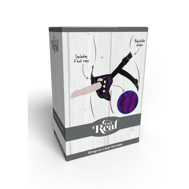 GET REAL - STRAP-ON LACE HARNÉS MORADO 7 GET REAL - STRAP-ON LACE HARNÉS MORADO - Imagen 7