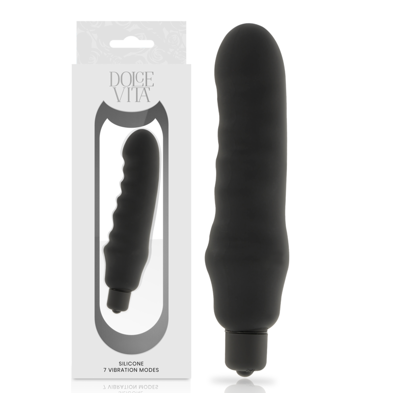 DOLCE VITA - GENIUS VIBRADOR SILICONA NEGRO 4 DOLCE VITA - GENIUS VIBRADOR SILICONA NEGRO - Imagen 4