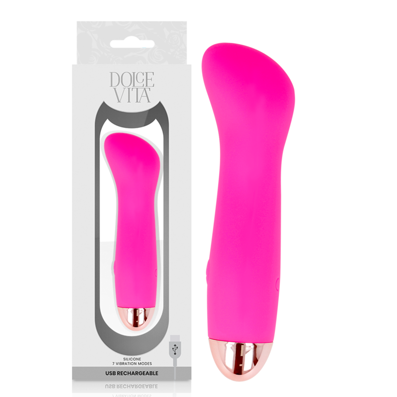 DOLCE VITA - VIBRADOR RECARGABLE ONE ROSA 7 VELOCIDADES 5 DOLCE VITA - VIBRADOR RECARGABLE ONE ROSA 7 VELOCIDADES - Imagen 5