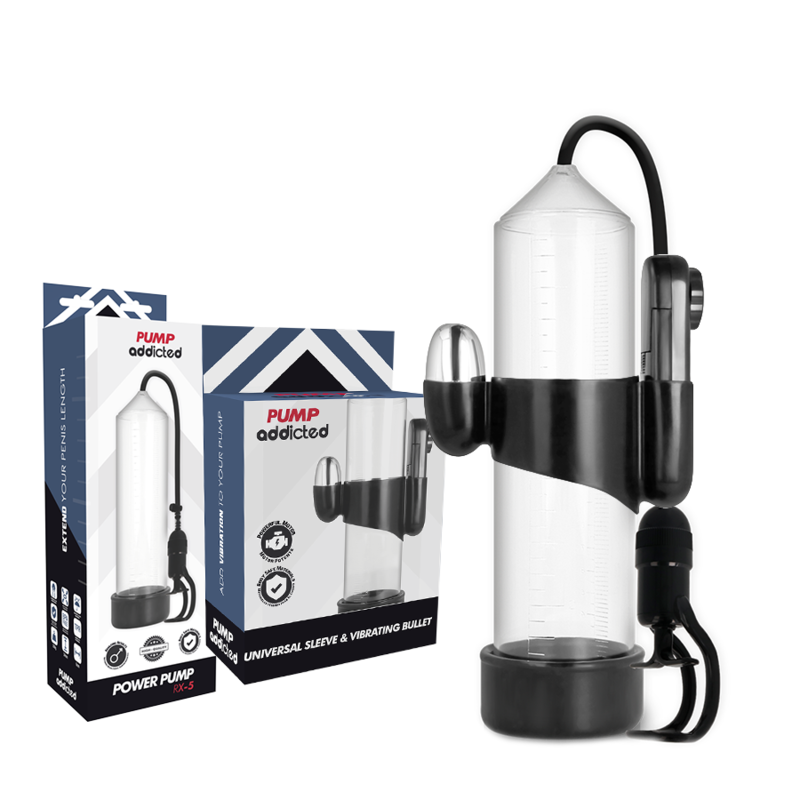 PUMP ADDICTED - BOMBA ERECCIÓN RX5 TRANSPARENTE CON VIBRADOR 2 PUMP ADDICTED - BOMBA ERECCIÓN RX5 TRANSPARENTE CON VIBRADOR - Imagen 2