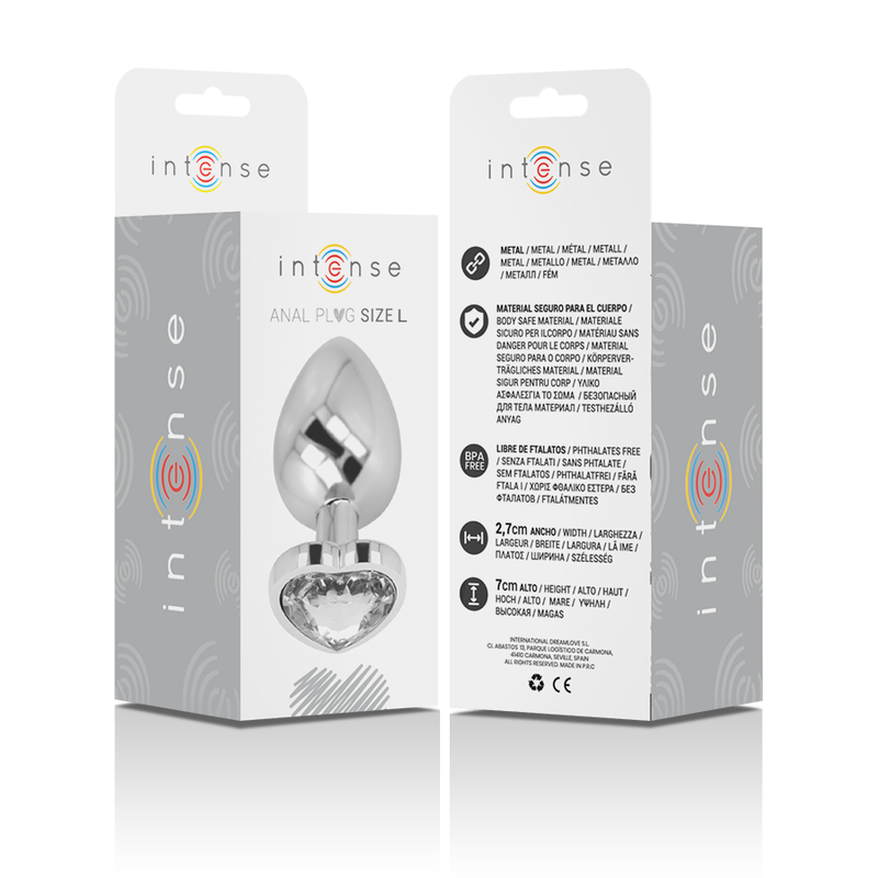 INTENSE - PLUG ANAL METAL ALUMINIO CORAZÓN BLANCO TALLA L 2 INTENSE - PLUG ANAL METAL ALUMINIO CORAZÓN BLANCO TALLA L - Imagen 2