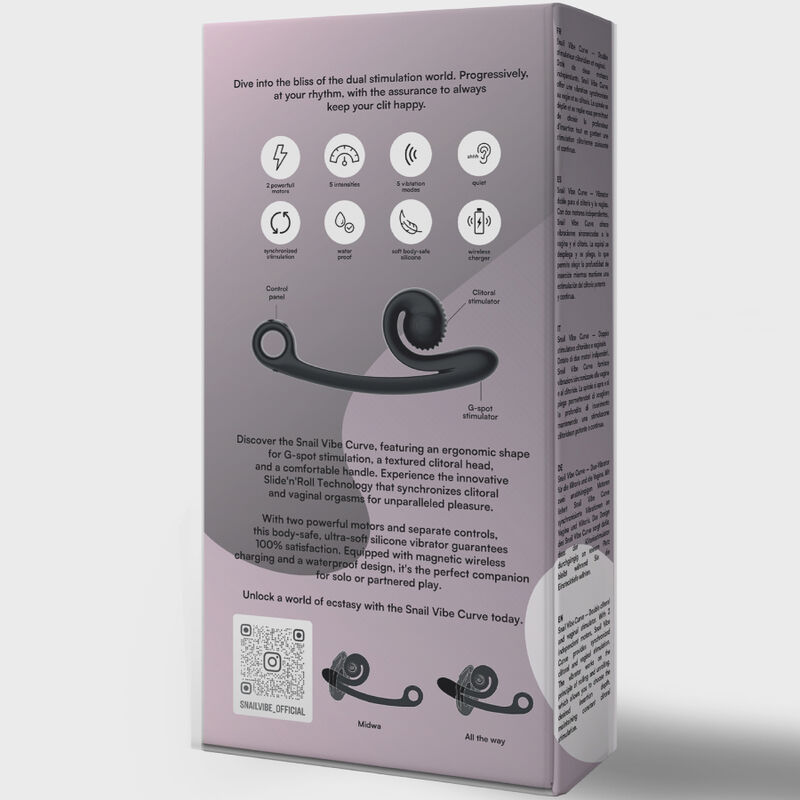 SNAIL VIBE - CURVE VIBRADOR NEGRO 4 SNAIL VIBE - CURVE VIBRADOR NEGRO - Imagen 4