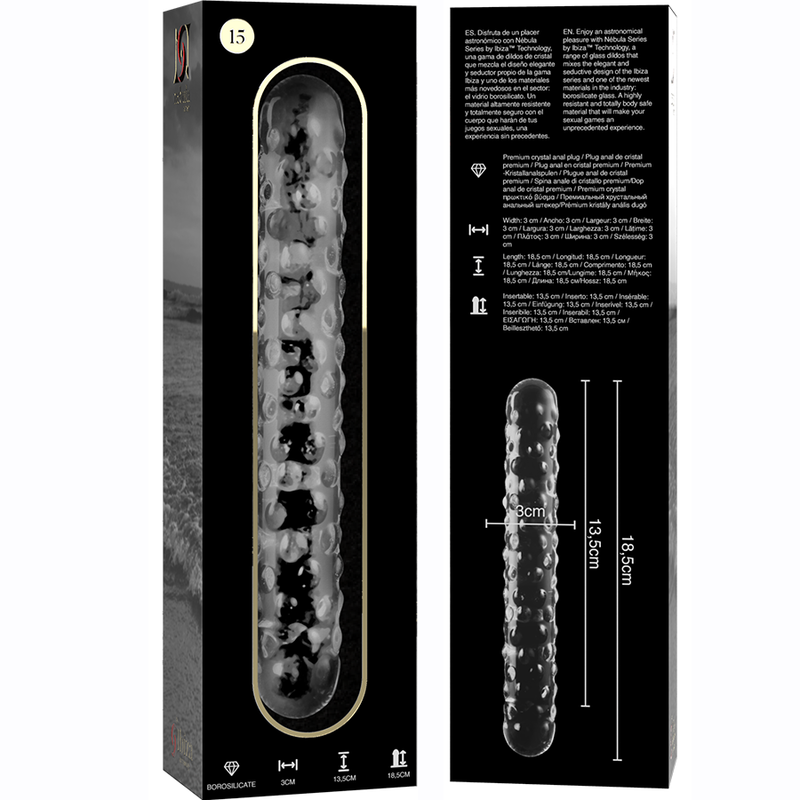 NEBULA SERIES BY IBIZA - MODELO 15 DILDO CRISTAL TRANSPARENTE 18.5 CM -O- 3 CM 6 NEBULA SERIES BY IBIZA - MODELO 15 DILDO CRISTAL TRANSPARENTE 18.5 CM -O- 3 CM - Imagen 6