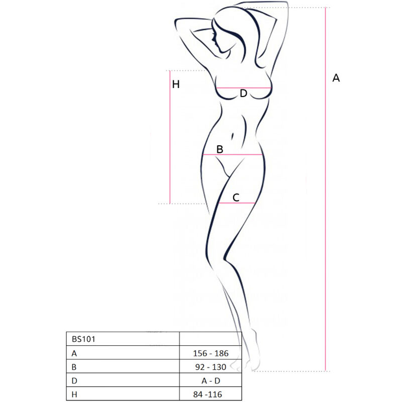 PASSION - BS101 BODYSTOCKING NEGRO TALLA UNICA 1 PASSION - BS101 BODYSTOCKING NEGRO TALLA UNICA - Imagen 2