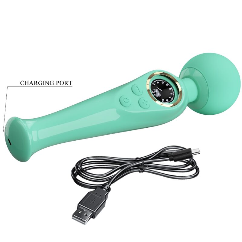 PRETTY LOVE - SKYLER VIBRADOR WAND VERDE 5 PRETTY LOVE - SKYLER VIBRADOR WAND VERDE - Imagen 5