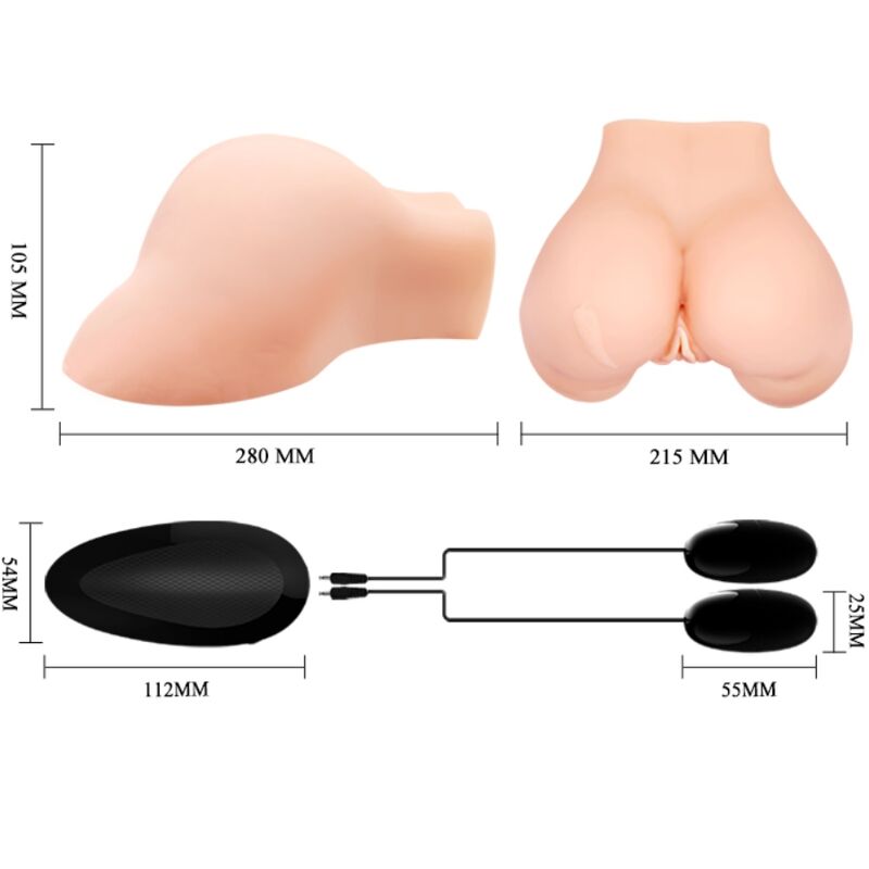 CRAZY BULL - VAGINA Y ANO CON MALLA REALISTA CON VIBRACIÓN 11 CRAZY BULL - VAGINA Y ANO CON MALLA REALISTA CON VIBRACIÓN - Imagen 11
