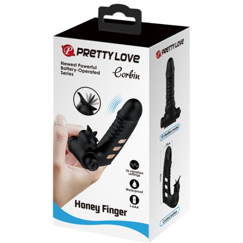 PRETTY LOVE - CORBIN FUNDA DEDO VIBRADOR NEGRO 2 PRETTY LOVE - CORBIN FUNDA DEDO VIBRADOR NEGRO - Imagen 2
