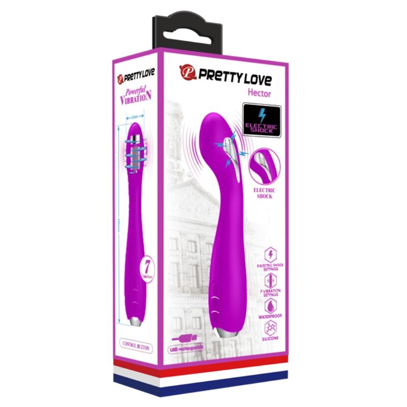 PRETTY LOVE - HECTOR VIBRADOR ELECTROSHOCK RECARGABLE & IMPERMEABLE MORADO 2 PRETTY LOVE - HECTOR VIBRADOR ELECTROSHOCK RECARGABLE & IMPERMEABLE MORADO - Imagen 2