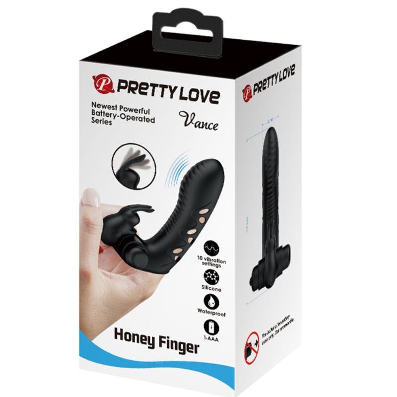 PRETTY LOVE - VANCE FUNDA DEDO VIBRADOR CONEJO NEGRO 2 PRETTY LOVE - VANCE FUNDA DEDO VIBRADOR CONEJO NEGRO - Imagen 2