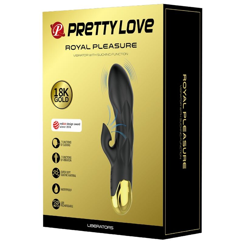 PRETTY LOVE - VIBRADOR DE LUJO BAÑADO EN ORO RECARGABLE NEGRO 2 PRETTY LOVE - VIBRADOR DE LUJO BAÑADO EN ORO RECARGABLE NEGRO - Imagen 2