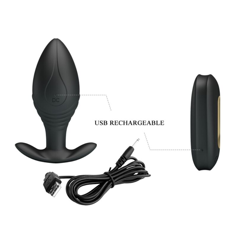 PRETTY LOVE - REGINA PLUG ANAL VIBRADOR RECARGABLE NEGRO 4 PRETTY LOVE - REGINA PLUG ANAL VIBRADOR RECARGABLE NEGRO - Imagen 4
