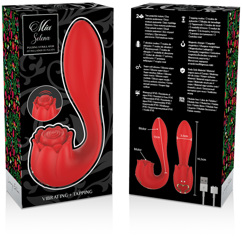 MIA - SELENA ESTIMULADOR VIBRATING + TAPPING ROJO 3 MIA - SELENA ESTIMULADOR VIBRATING + TAPPING ROJO - Imagen 3