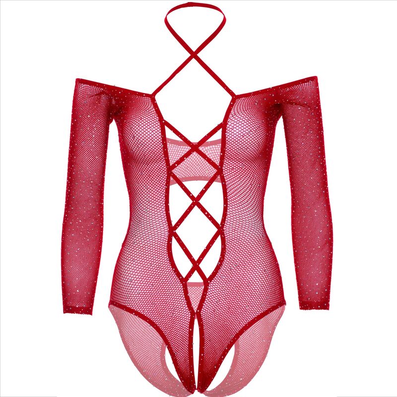 LEG AVENUE - BODY CROTCHLESS CON BRILLO ROJO 9 LEG AVENUE - BODY CROTCHLESS CON BRILLO ROJO - Imagen 9