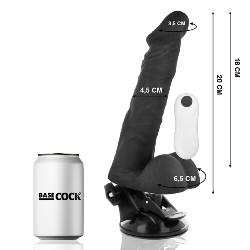 BASECOCK - VIBRADOR REALÍSTICO ARTICULABLE CONTROL REMOTO NATURAL 20 CM -O- 4.5 CM 2 BASECOCK - VIBRADOR REALÍSTICO ARTICULABLE CONTROL REMOTO NATURAL 20 CM -O- 4.5 CM - Imagen 2