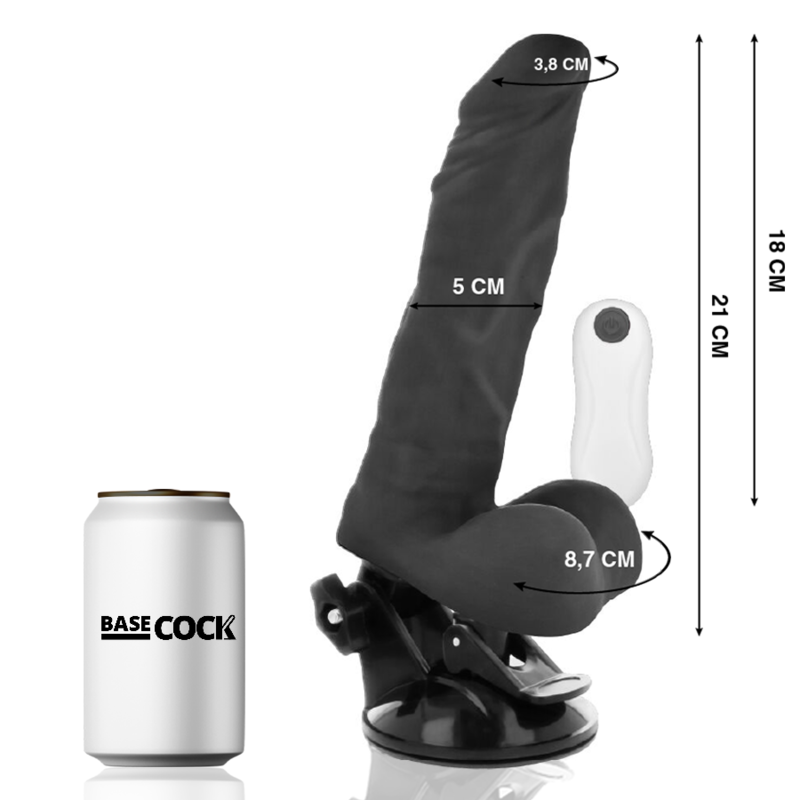 BASECOCK - VIBRADOR REALÍSTICO ARTICULABLE CONTROL REMOTO NATURAL 21 CM -O- 5 CM 3 BASECOCK - VIBRADOR REALÍSTICO ARTICULABLE CONTROL REMOTO NATURAL 21 CM -O- 5 CM - Imagen 3