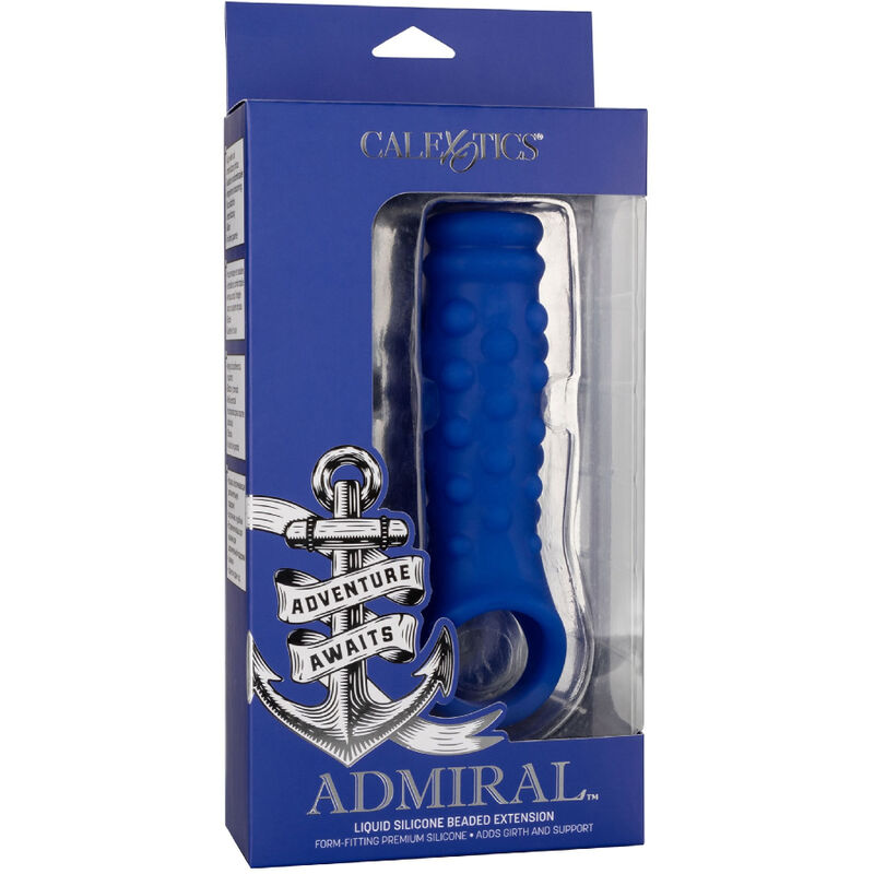 CALEXOTICS - ADMIRAL BEADED FUNDA PENE SILICONA LÍQUIDA AZUL 3 CALEXOTICS - ADMIRAL BEADED FUNDA PENE SILICONA LÍQUIDA AZUL - Imagen 3