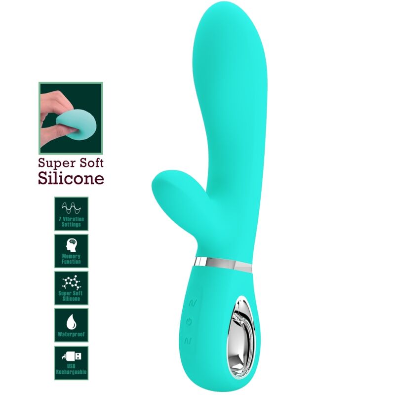 PRETTY LOVE - THOMAS VIBRADOR PUNTO G MULTIFUNCIÓN VERDE AGUA 8 PRETTY LOVE - THOMAS VIBRADOR PUNTO G MULTIFUNCIÓN VERDE AGUA - Imagen 8