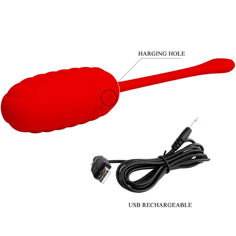 PRETTY LOVE - KIRK HUEVO VIBRADOR RECARGABLE ROJO 9 PRETTY LOVE - KIRK HUEVO VIBRADOR RECARGABLE ROJO - Imagen 9