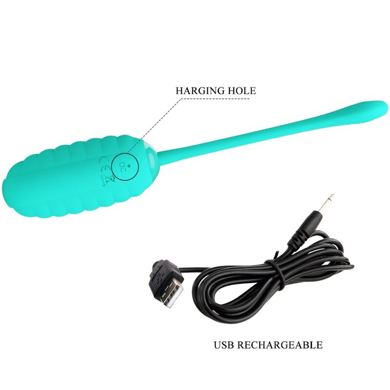PRETTY LOVE - KIRK HUEVO VIBRADOR RECARGABLE VERDE AGUA 9 PRETTY LOVE - KIRK HUEVO VIBRADOR RECARGABLE VERDE AGUA - Imagen 9