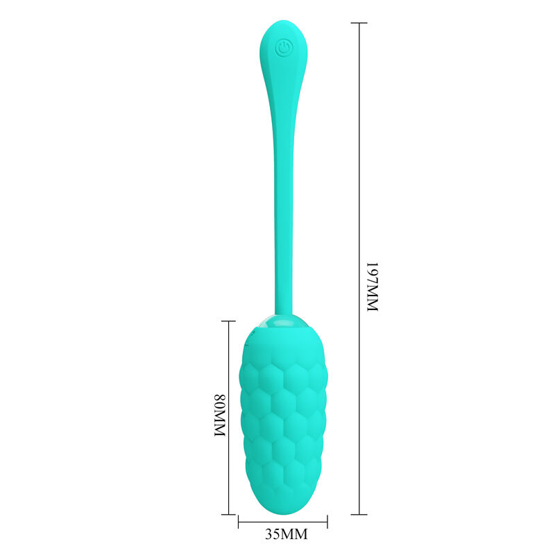 PRETTY LOVE - HUEVO VIBRADOR CON TEXTURA MARINA RECARGABLE VERDE AGUA 5 PRETTY LOVE - HUEVO VIBRADOR CON TEXTURA MARINA RECARGABLE VERDE AGUA - Imagen 5
