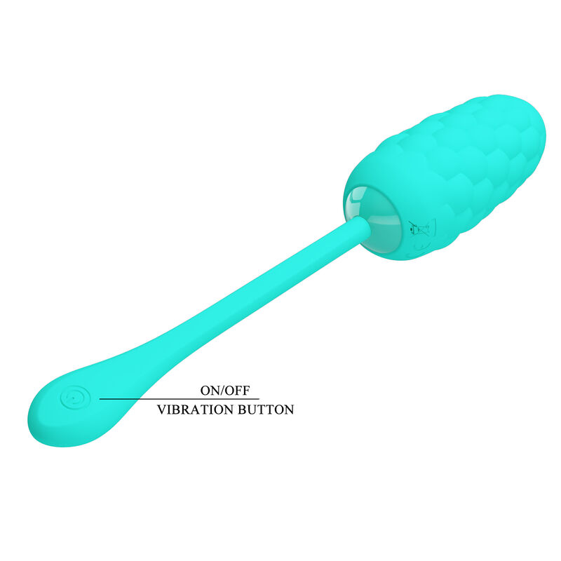 PRETTY LOVE - HUEVO VIBRADOR CON TEXTURA MARINA RECARGABLE VERDE AGUA 4 PRETTY LOVE - HUEVO VIBRADOR CON TEXTURA MARINA RECARGABLE VERDE AGUA - Imagen 4